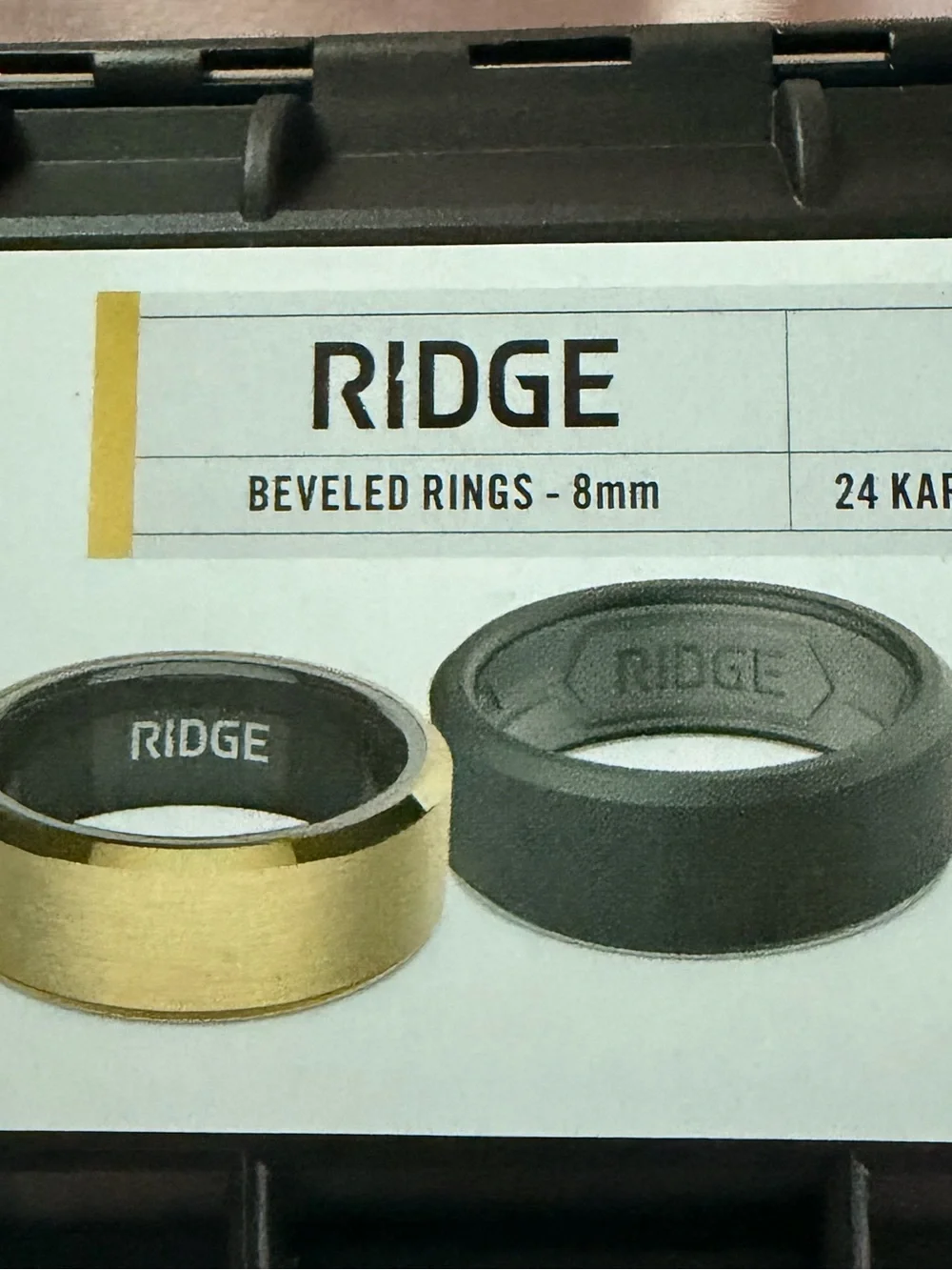 8mm Beveled Ring Set — 24K Gold & Tantalum